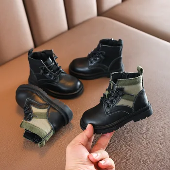 

Autumn and Winter Boys Genuine Leather Boots Fashion Baby Soft-soled Martin Boots 1-3 Years Old Children's Shoes