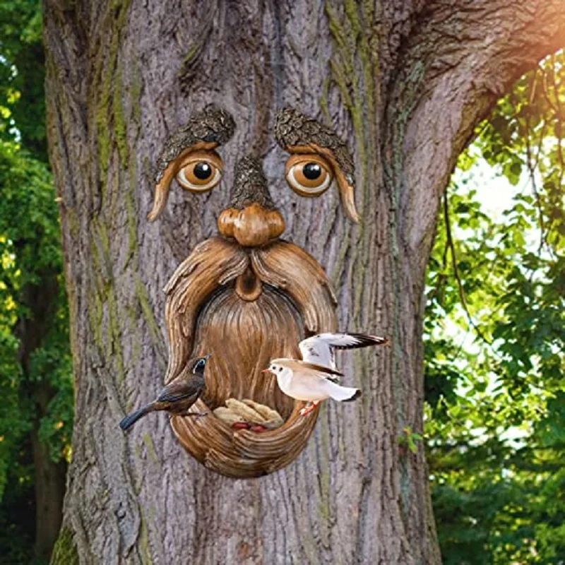 Décor de mangeoire à oiseaux pour l'extérieur, Sculpture d'arbre