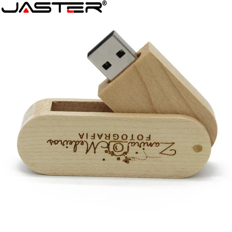 JASTER rotatabl деревянный брелок usb флэш-накопитель Флешка 8 ГБ 16 ГБ 32 ГБ фотография подарок(более 10 шт. бесплатный логотип) U диск