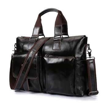 

40cm bag Genuine Leather Briefcase Men Bag Business Handbag Male Laptop Shoulder Bags Tote Natural Cow Leather Men Briefcase