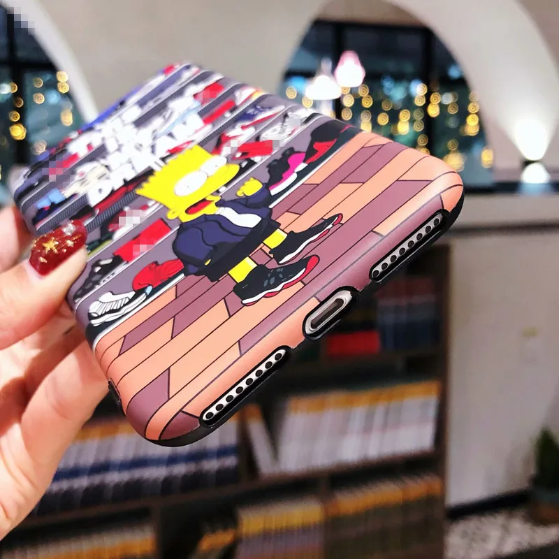 Милый чехол для iphone X мультяшный матовый мягкий телефона 7 8 6S plus XR XS Max 8Plus с полным