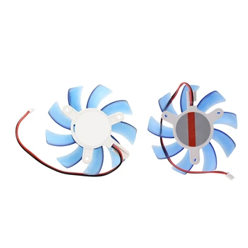 

2Pcs 12VDC Blue Plastic VGa Video Card Cooling Fan Cooler for Computer - 75Mm & 8Cm