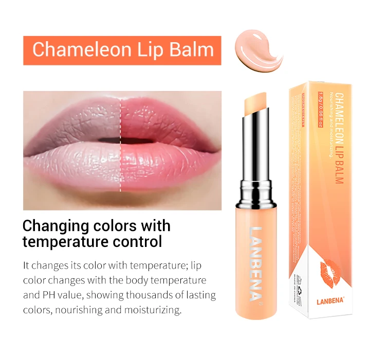 LANBENA Hyaluronic Acid Chameleon Lipstick Moisturizing Nourishing Lip Balm Makeup Plumper Lip Lines Long Lasting Lip Repair