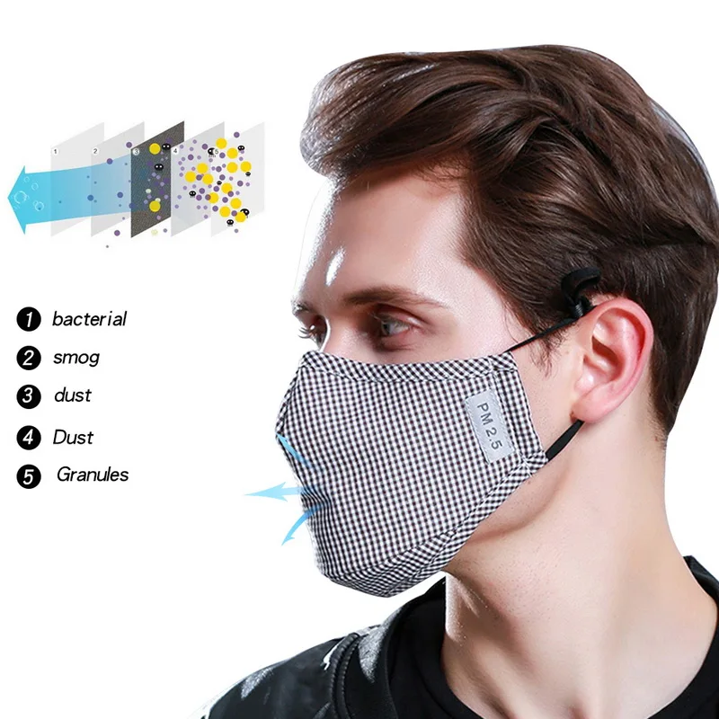 

Anti Pollution PM2.5 Mouth Mask Dust Respirator Washable Reusable Masks Cotton Unisex Mouth Muffle for Allergy/Asthma/Travel