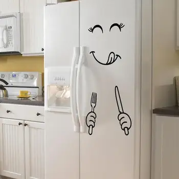 Cartoon Refrigerator Window Cabinet Kitchen Refrigerator Cute Wall Sticker Sticker Decal Art Decorative Refrigerator K7Z2