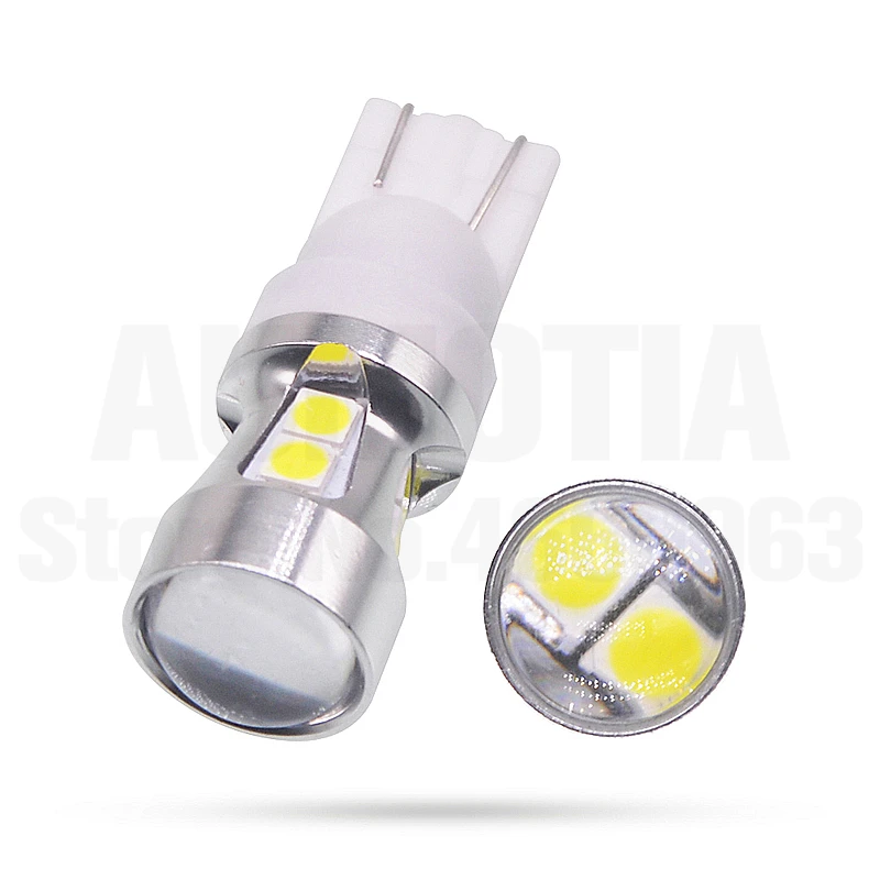10x Автомобильный светодиодный T10 W5W 10 светодиодный 3030 SMD авто бесполярности интерьер парковка светильник внешний светильник DC9-28V объектив