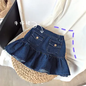

Girls Denim Skirt 2020 Korean Children's Girls Summer New Denim Skirts Kids Girls Fashion Cowboy Skirt Baby Solid Skirts 2-7Y