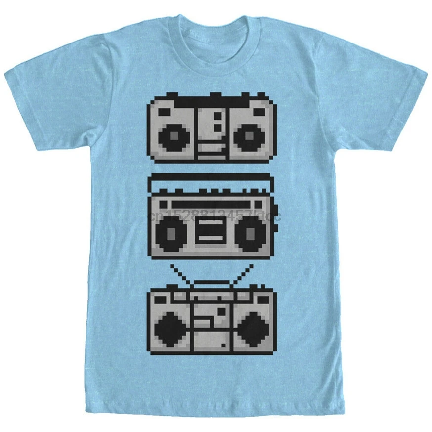 Lost Gods Pixelated Boombox Мужская графическая футболка Летняя с круглым вырезом | одежда