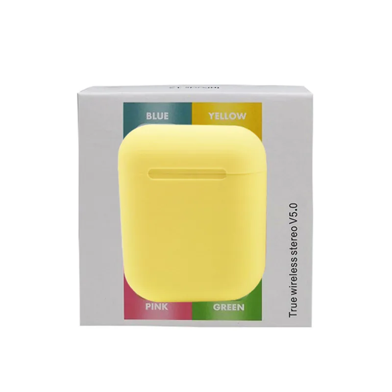 yellow Inpods12 Bluetooth наушники Macaron 12 5,0 HIFI беспроводные наушники беспроводные Bluetooth наушники для смартфона спортивные наушники - Цвет: yellow