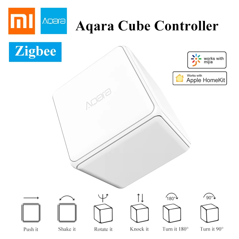 

Xiaomi Mi Aqara Magic Cube Controller Zigbee Version Controlled by Six Actions For Smart Home Device work with Mijia Home App