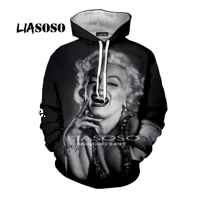 1 Мэрилин Монро толстовки off white Мужская толстовка 3D Lil открытый топы с круглым вырезом уличная толстовка унисекс пуловер странные вещи - Цвет: 1