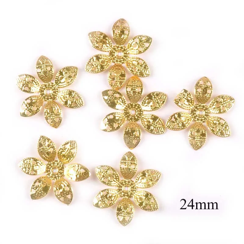 Gold/silver/Bronze 10 Style Flowers Wraps Filigree Connectors For Scrapbooking Embellishments Metal Crafts Decor 20pcs YK0762 - Цвет: 7 Gold