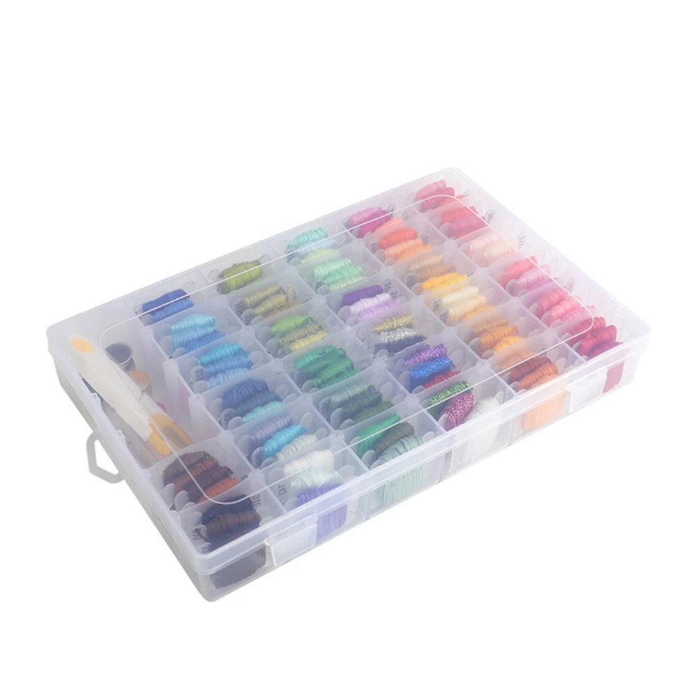 

Cross Stitch Clear Bobbin Storage Case Thread Organizer Home Sewing Supplies Crafts Embellishments Portable Holder Arts 36 Grids