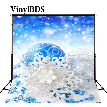 

VinylBDS Photography Backdrop Christmas Backdrops Bolas Navidad Background Blue Bokeh Backdrop Glitter Backdrops for Studio