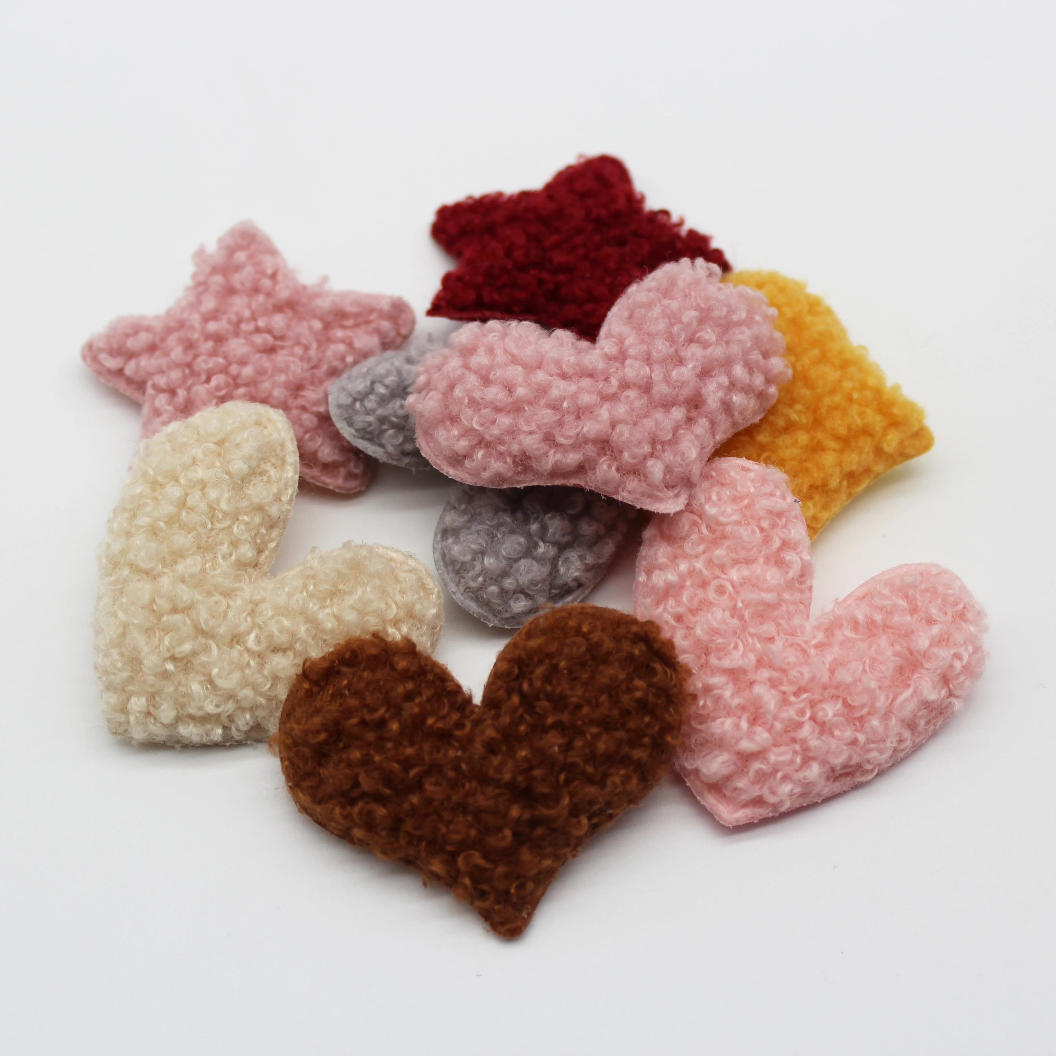Mix Color Heart Rabbit Star Shape Puffy Soft Teddy Plush Padded Patches Appliques for DIY Clothes Crafts Hat Bag Socks Ornament | Украшения