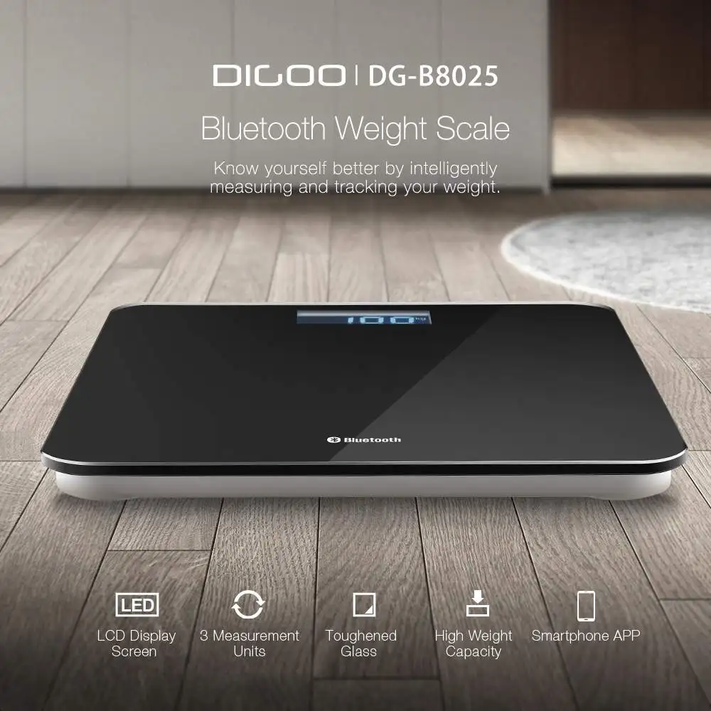 Digoo lcd Bluetooth весовые весы Измерение веса человеческого тела приложение запись отслеживание весы DG-B8025