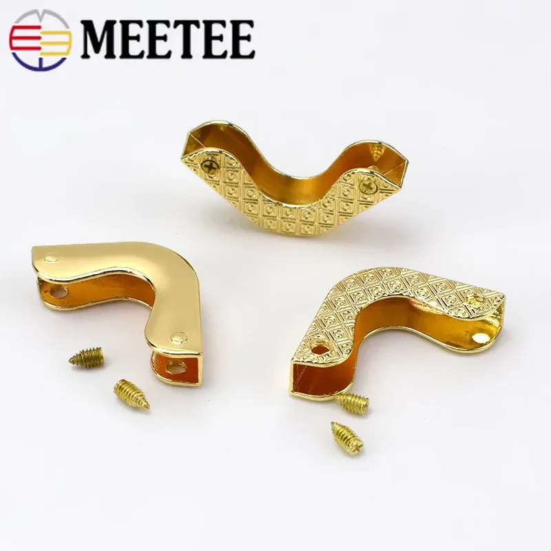 Meetee 5/10 шт. 25*37 мм угловая металлическая украшение для багажа пряжки ювелирные изделия DIY кромкооблицовочный сумка Сумка аксессуаров оборудования BD455