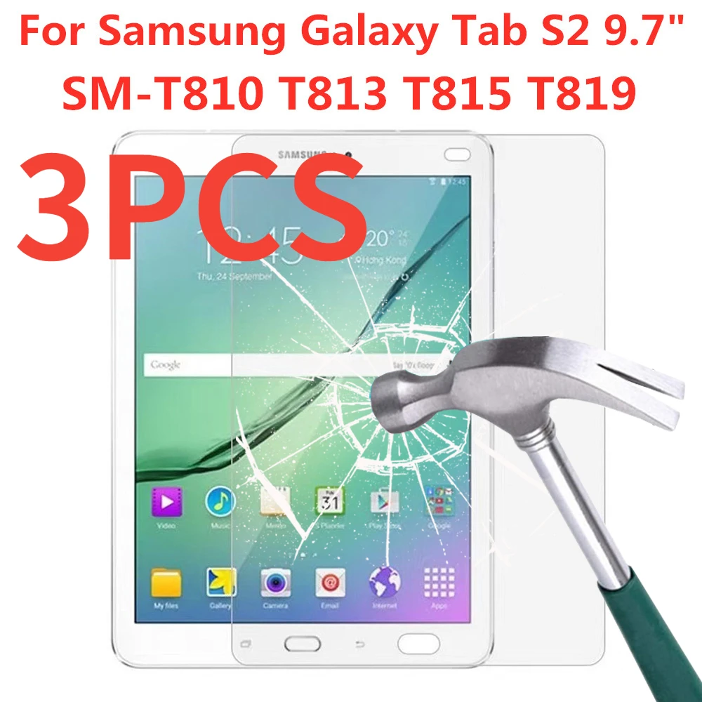 

3 шт Закаленное стекло протектор экрана для Samsung Galaxy Tab S2 9,7 дюймов SM-T810 T813 T815 T819 Анти отпечатков пальцев защитная пленка