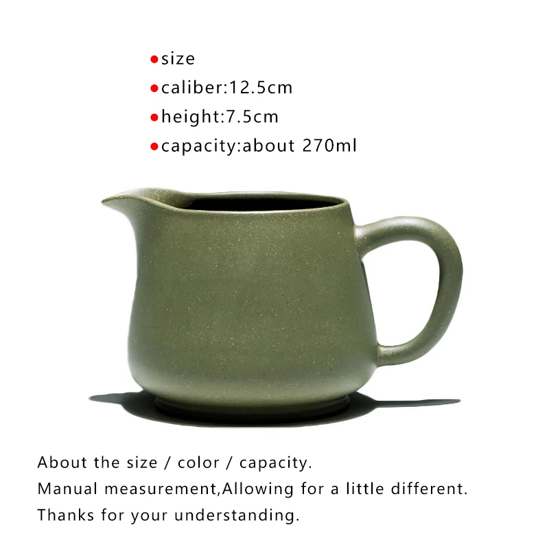 Tea Mug 270ml Green Mud Tea Cup Cha Hai Purple Clay Fair Cups Tea Ceremony Accessories Drinkware Container Coffee Mugs Decor