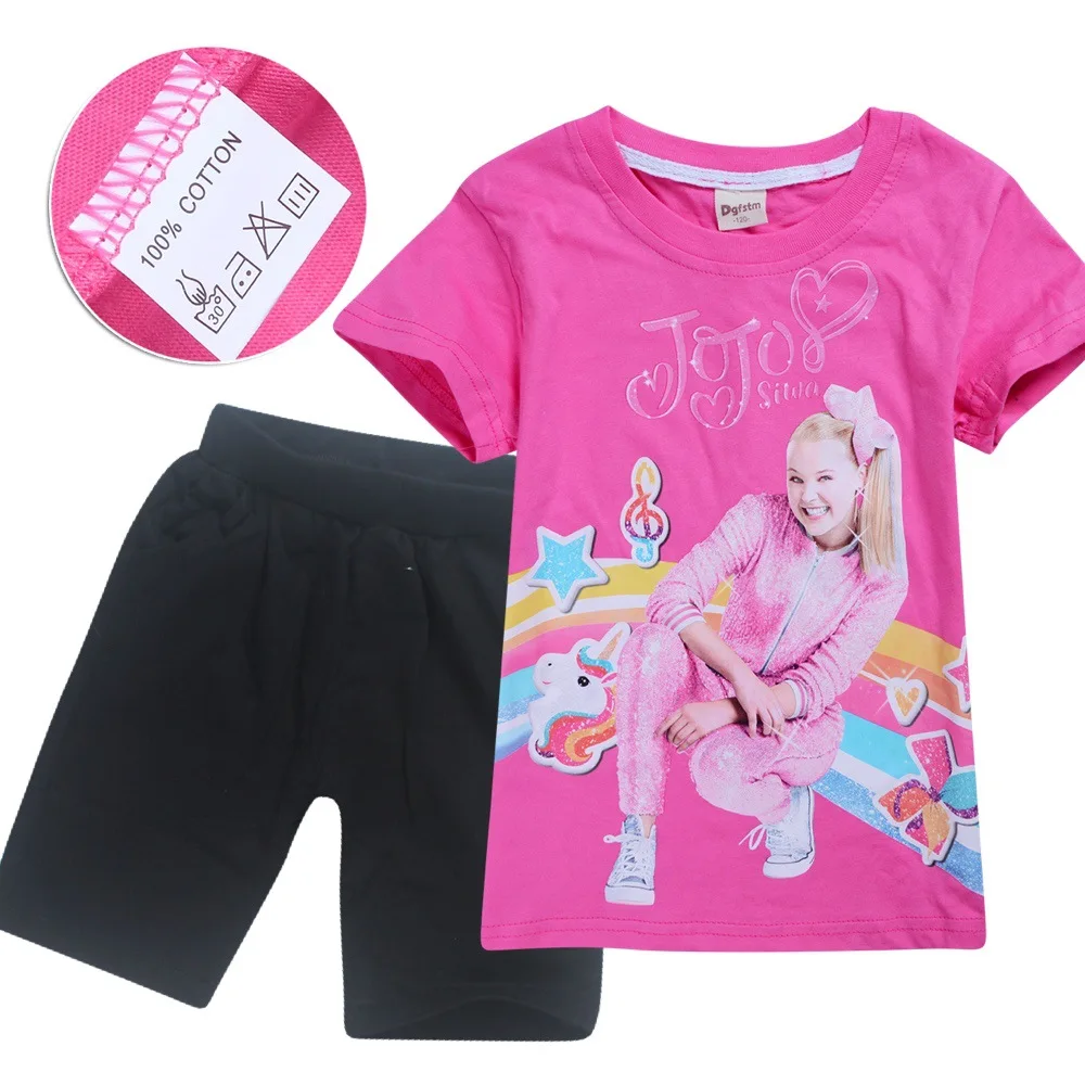 Летняя детская футболка JOJO SIWA TikTokBaby, топы для девочек, футболки, одежда Комплекты с короткими рукавами для мальчиков и девочек Футболка tiktokgirl, одежда для детей от 10 до 12 лет - Цвет: S8493-red