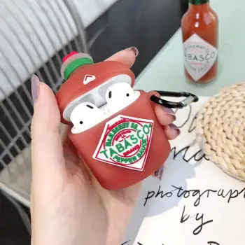 

New Fashion Brand mcilhenny Tabasco pepper sauce case for AirPods 1 2 pro charging box Soft silicone earphone protective cover