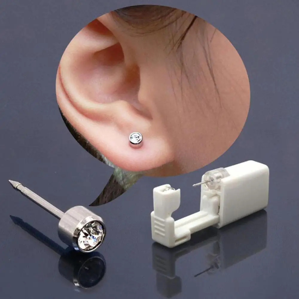Disposable body ear, nose and lip piercing tool kit, machine and studs, nose piercing gun, device, piercing ear adult safet T8F4