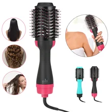 Многофункциональный фен для волос, бигуди, выпрямитель, щетка, объем, вращающийся, горячий воздух, щетка для волос, роликовый гребень, отрицательные ионы, фен для волос