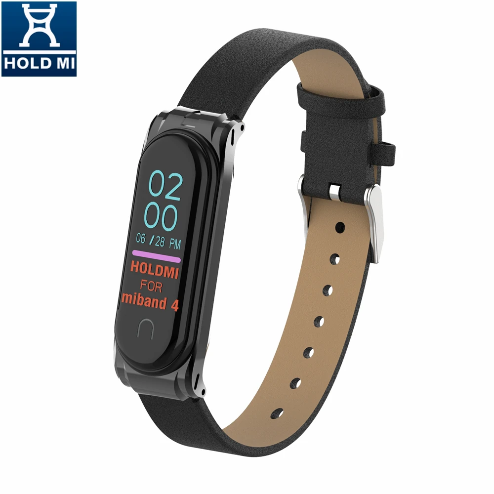 Ремешок кожаный для Xiaomi band 4 Модный качественный сменный Браслет смарт часов Mi 3 и