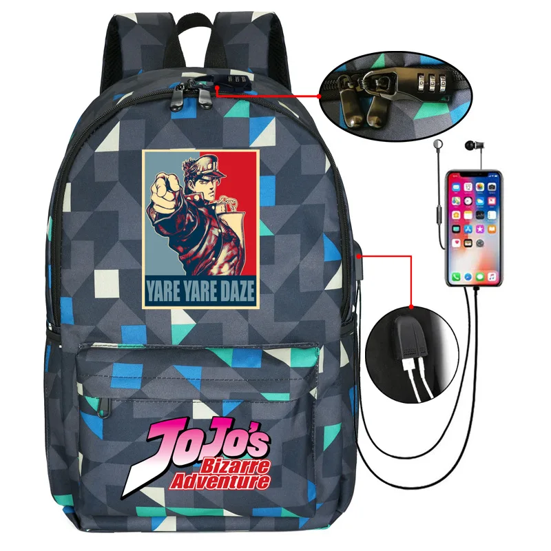 Женские сумки с защитой от кражи JoJo's невероятные приключения школьная сумка в