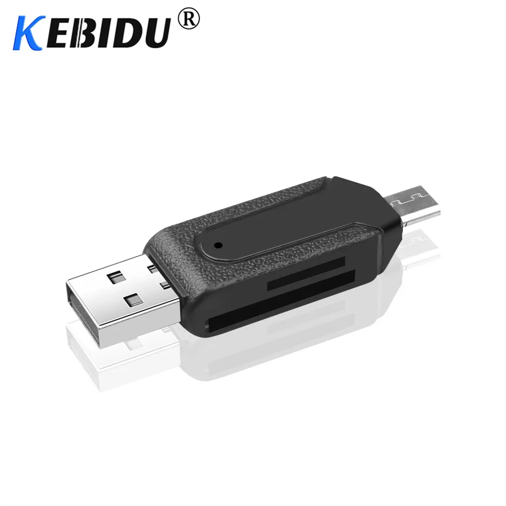 Kebidu 2 в 1 USB OTG кардридер Универсальный Micro USB OTG TF/SD кардридер телефон удлинитель-переходник Micro USB OTG адаптер