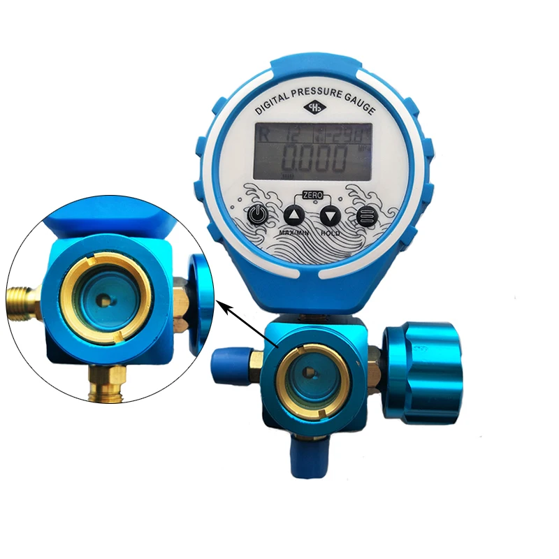 Pressure Gauge Manifold Refrigeration Digital Vacuum Pressure Tester Meter HVAC Temperature Tester Freon Pressure digital