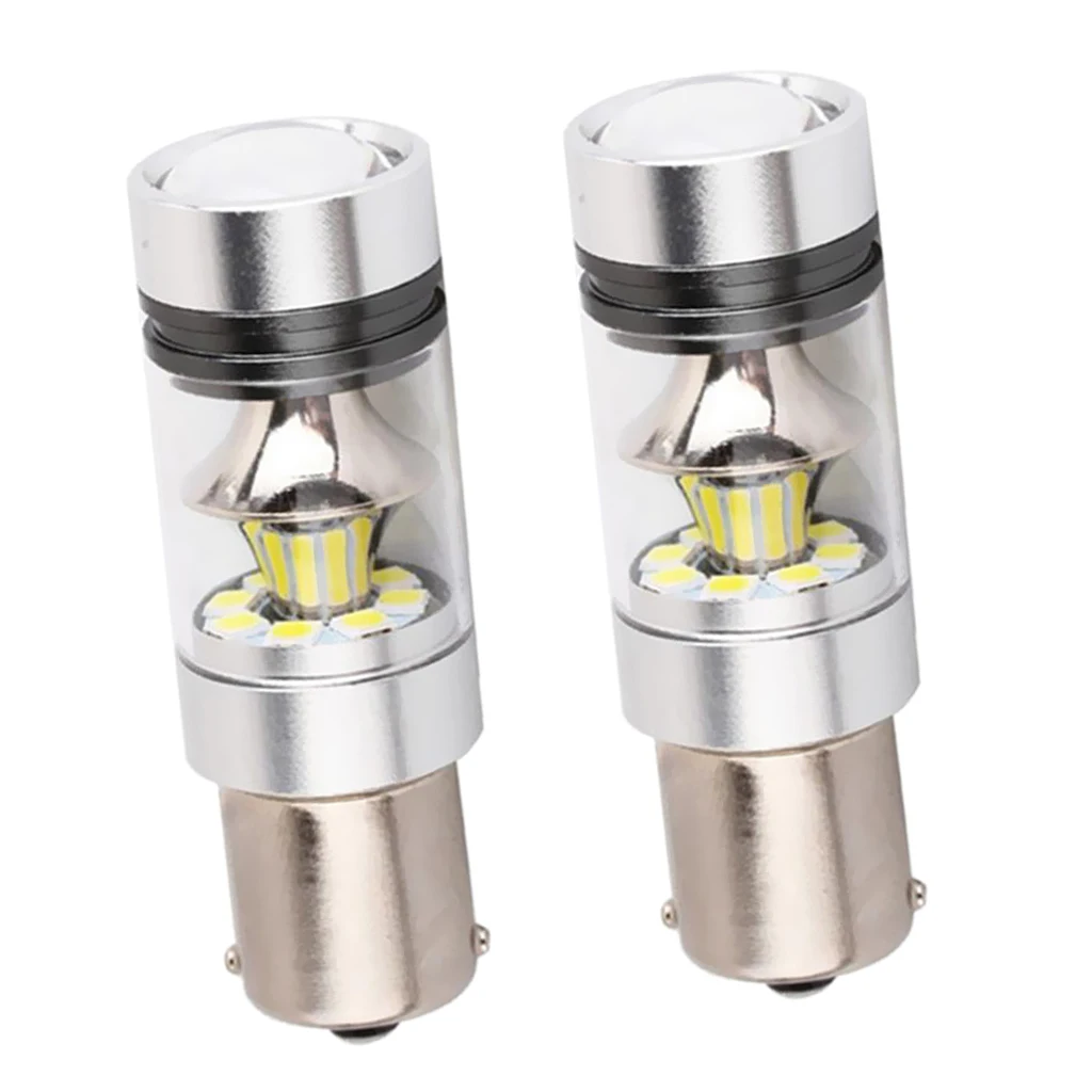 Pair 1156 BA15S 100W LED Reverse Light Car Auto Turn Signal 100W High Power