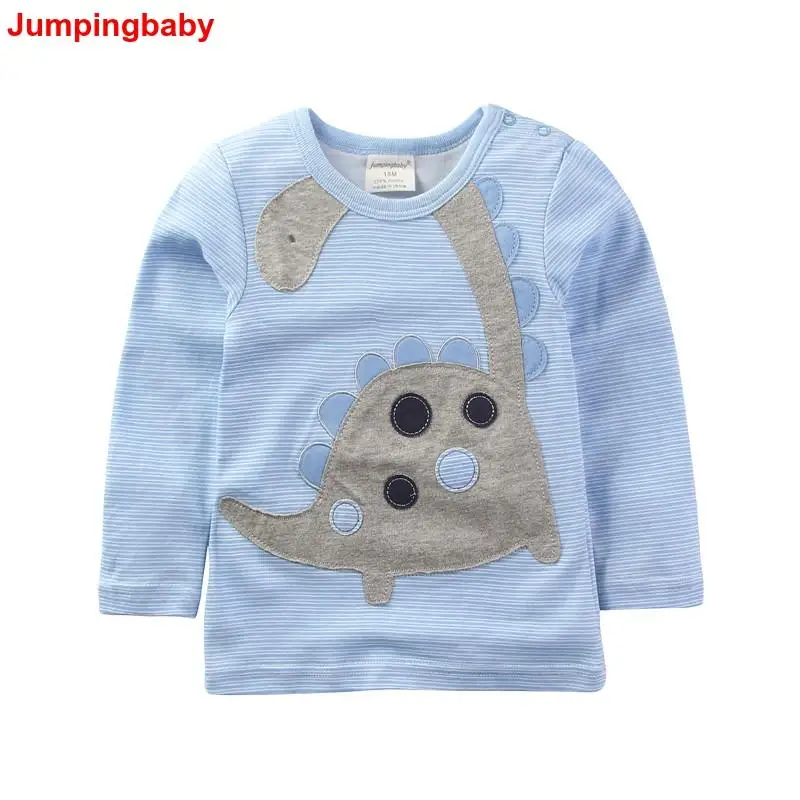 Jumpingbaby/ г. Новая детская одежда для мальчиков, одежда для футболок топы с длинными рукавами для маленьких девочек, хлопковые футболки, vetement enfant fille