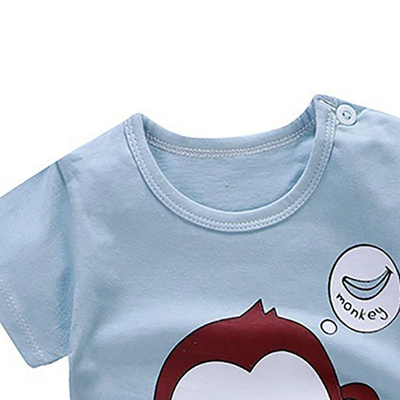 Детские повседневные комплекты одежды одежда для малышей летние топы с короткими рукавами и рисунком для маленьких мальчиков и девочек, блузка футболка+ шорты 0-4T