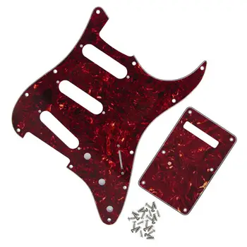 

Set of Red Tortoise 11 Hole SSS Strat Pickguard Scratch Plate Back Plate Tremolo Cover with Screws for Electric Guitar