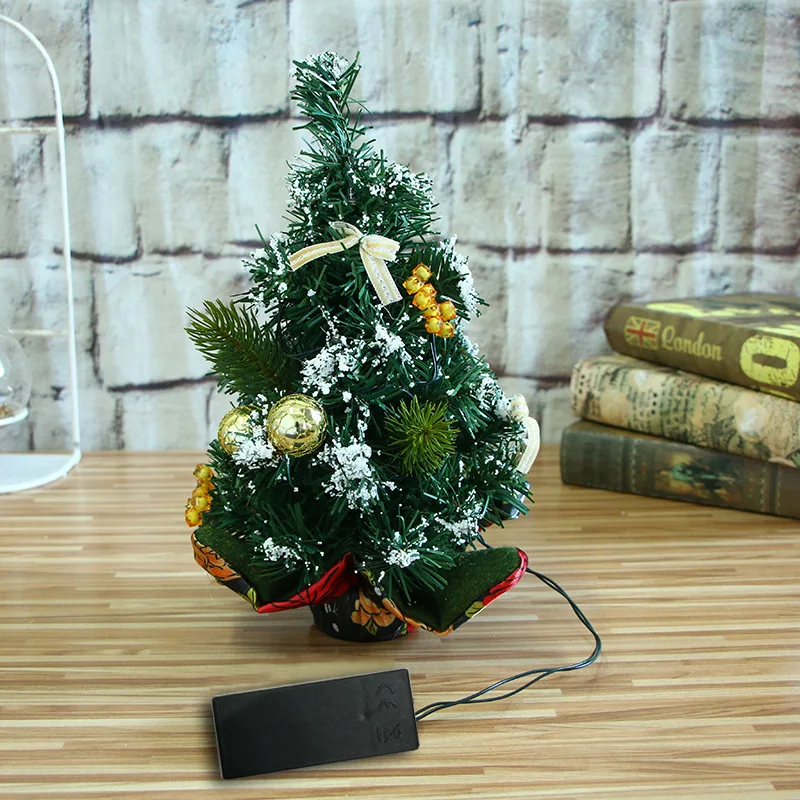 30 см DIY Декор мини-елка украшения фестиваль миниатюрная елка Рождественские украшения для дома искусственный Настольный - Цвет: B-Gold pendant