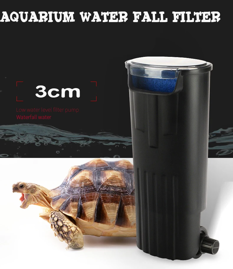 

Aquarium Filter turtle/frog reptile Hanging Waterfall Filter Accessories water cleaner low water level liquid filter skimmer