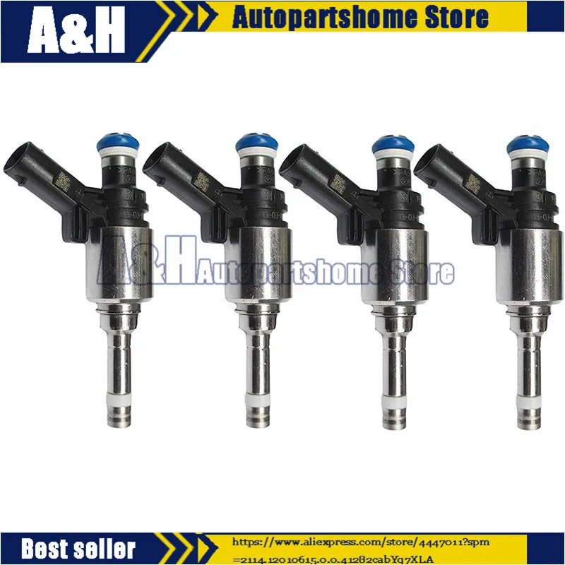 

Areyourshop 06H906036G 4pcs Fuel Injectors For Audi A4 A3 A5 TT T5 Eos CC 2.0L Turbo 0261500076 Fuel Injector Car Accessories