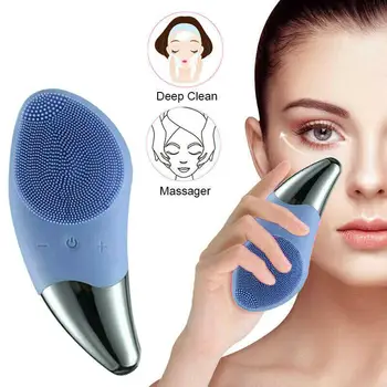 

Silicone Electric Face Deep Clean Massager Mini Facial Cleaner Massage Portable Rechargeable Machine Skins Clean Brushes