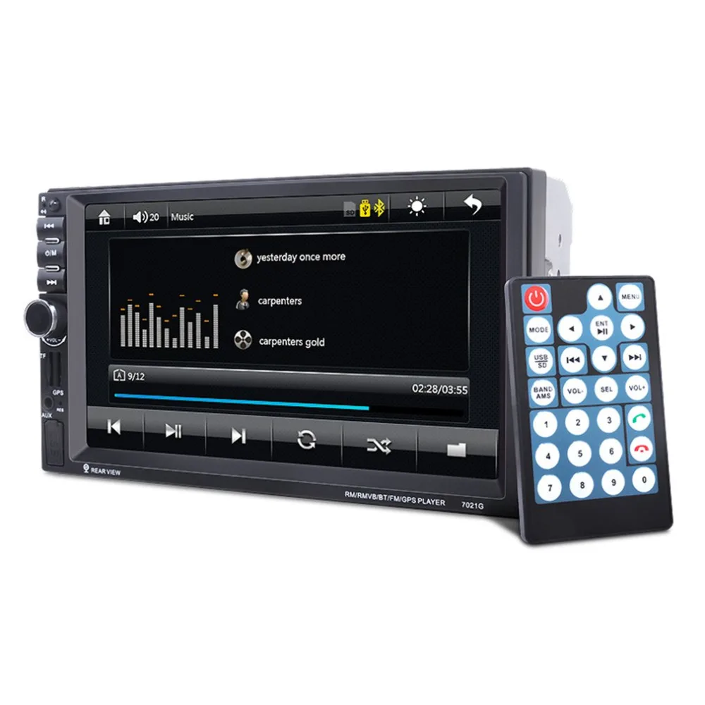 7021G 7-дюймовый 1080P HD Сенсорный экран автомобиля MP5 плеер gps навигации громкой связи Bluetooth радиотюнер FM с разъемом подачи внешнего сигнала AUX Вход