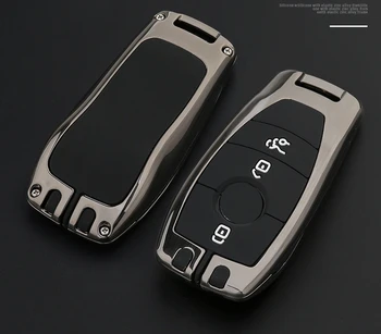 

Car Zinc Alloy Silicone Key Case Cover Bag For Mercedes Benz E Class E200L/E300L/C260L/C180 GLC A200 Auto Interior Accessories
