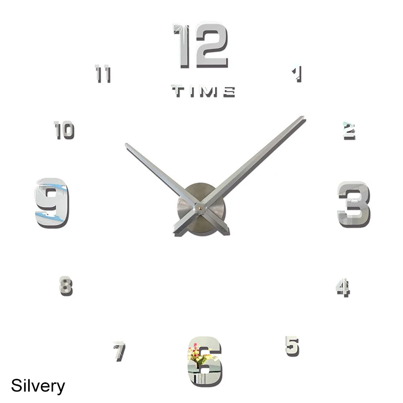 Украшение для гостиной кварцевые часы акриловые зеркальные наклейки Европейский стиль немой 1 шт. цифровые 3D настоящие настенные часы
