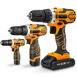 Tournevis électrique 12V 16.8V 21V, perceuse sans fil, régulation de vitesse en continu, perceuse électrique, système à double palier, outil ménager 