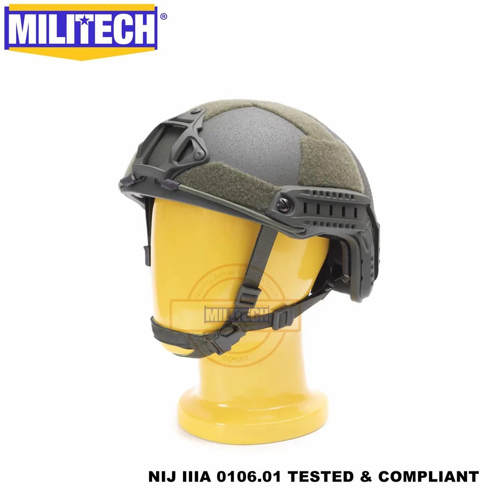 US $269.00 MILITECH Ballistic helmet FAST OD Deluxe Worm Dial NIJ level IIIA 3A High Cut Twaron Bulletproof Helmet With 5 Years Warranty