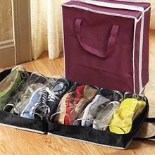 Органайзер для обуви стеллаж для хранения обуви сумка из нетканого материала 6 сеток чехол для обуви путешествия Анти пылевые мешки для хранения обуви красный черный