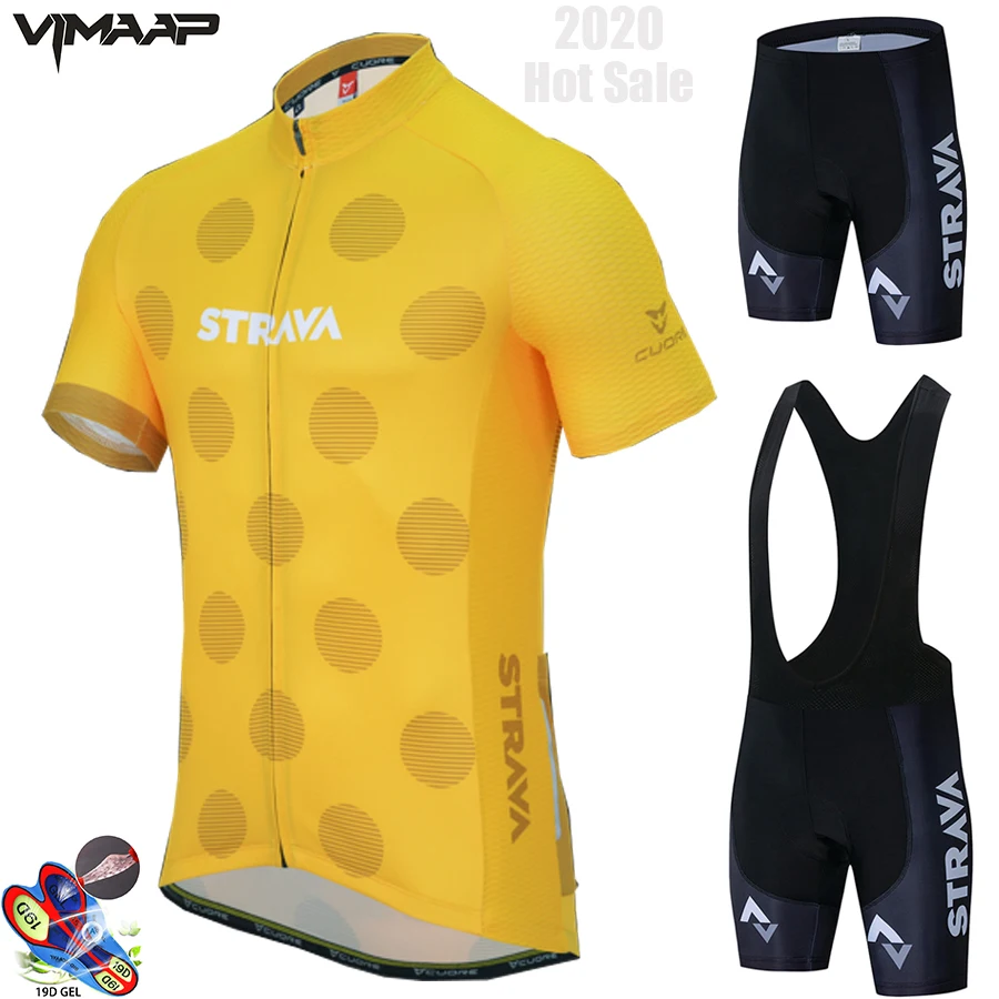 2020 STRAVA Pro Team летний комплект Джерси для велоспорта одежда велосипеда дышащая