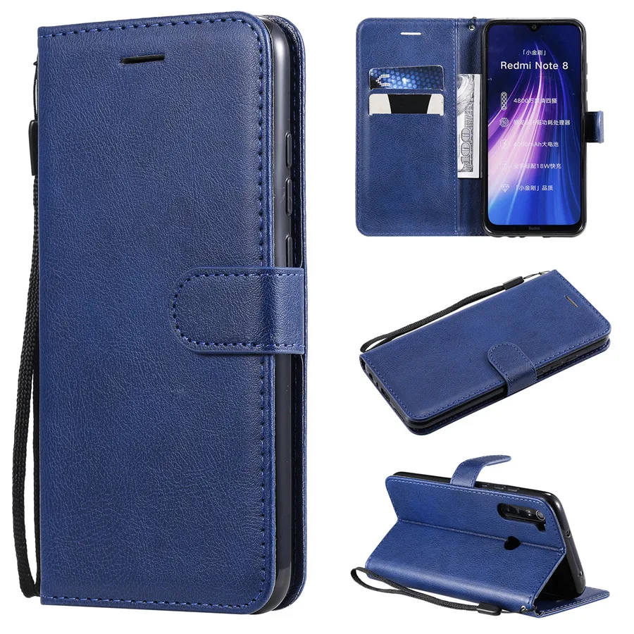 Blue Чехол-книжка с бумажником для Xiaomi Redmi Note 8 7 6 5 Pro 5A 4X3 Redmi 8A 4A 5 Plus GO K20 Pro S2 Y2 Y1 Lite кожаный чехол для карт - Цвет: Blue