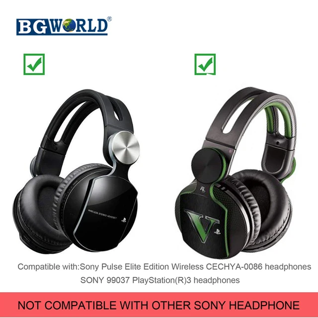 BGWORLD Replacement Playstation 3 PS3 PS4 Ear pads headband Sony Pulse Elite  Edition Wireless Stereo Headset
