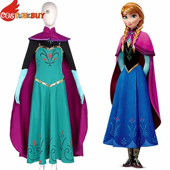

Costumebuy Custom Made Queen Anna Cosplay Costumes Adult Princess Elsa Anna Dresses Halloween Party Custom Made