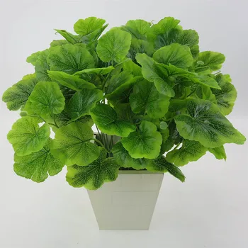 

6-head Artificial begonia plant Leaf Simulation Leaves Home Table Centerpiece Wedding Fake Plant for home garden decoration